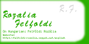 rozalia felfoldi business card