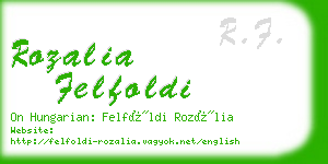rozalia felfoldi business card